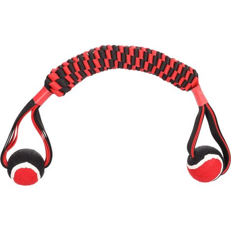 Bâton tissé Movas avec balle de tennis 60 cm jouet pour chien - Flamingo