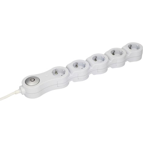 Unitec Steckdosenleiste 5-fach 1,4m flexibel, weiß Steckdosenleiste