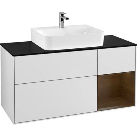 V&B Waschtischunterschrank Wandbeleuchtung Finion 120cm, Pl b m, Reg re wal ven, wh. m Lac (1/2)