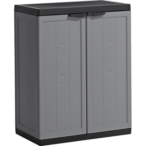 KETER JOLLY armadietto armadio basso tutto piani in plastica 68x39x85h cm grigio (1/2)