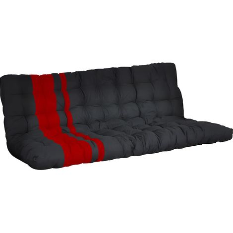 Futon speciale divano letto 135x190 cm Nero e rosso - MODULO