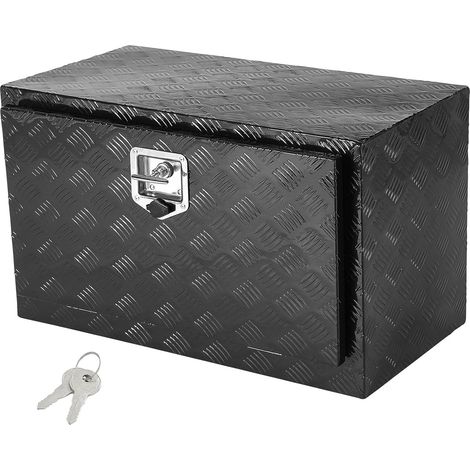 Boîte à Outils pour Camion 76x35,5x40,5 cm, Coffre Sous-Châssis Fixation Inférieure, Caisse de Stockage en Aluminium avec Serrure et Clés, Étanche, pour Remorque Pick-up Fourgonnette Véhicules (1/5)