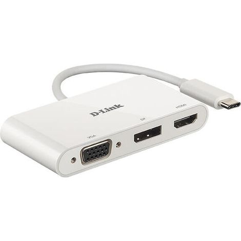 Hub USB 2.0 D-Link DUB-V310/ 1 HDMI/ 1 Displayport/ 1 VGA/ Blanco (1/4)