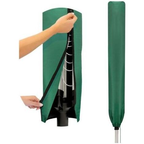 Pair Couvercle pour séchoir à linge Tissu imperméable à l'eau, Sonnenschirmabdeckung pour Gartentrockner et Étendoir à linge 16x16x165CM Vert (1/5)