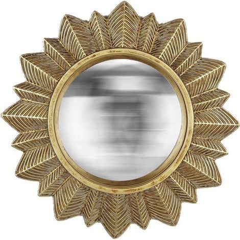 Miroir soleil convexe doré 23cm (1/3)