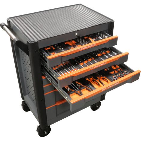 Servante d'atelier en acier 7 tiroirs équipée 126 outils (1/4)