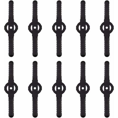 BUNTHAUS Lame plastique coupe bordure, 10 pcs Lames En Plastique Cutter Remplacer Pour ensemble doutils de coupe-herbe sans fil, remplacement de lames de coupe de tondeuse à gazon en plastique(noir) (1/5)