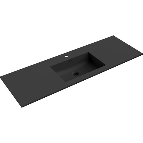 Mexen Otis lavabo empotrado en encimera 141 x 46,5 cm, negro mate - 25181471 (1/3)