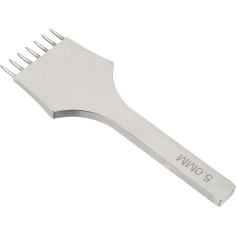 Poinçon rond en acier rapide à 7 dents de 5 mm pour le poinçonnage du cuir, utilisé pour la couture, la gravure et l'estampage. (1/5)