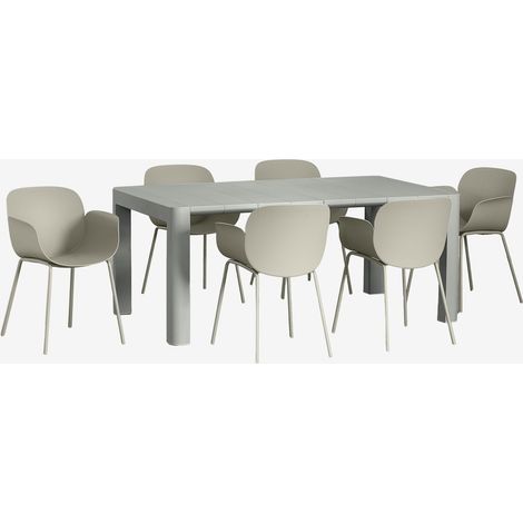 Set de Mesa Rectangular (180x100 cm) Arnadine y 6 Sillas de Comedor Lynette SKLUM              (1/5)