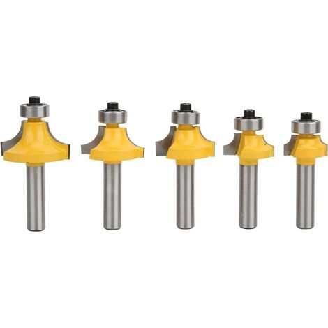 MINKUROW, 5 Uds., Broca De Enrutador, Cortadores De Ranuras De Aleación De 8mm, Cortador De Esquina R Redondo, Broca De Enrutador, Cortadores Redondos Para Herramienta De Carpintería Diy (1/5)