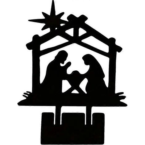 Crèche de Noël en silhouette, figurines de la Nativité pour clôture ou patio B (1/5)