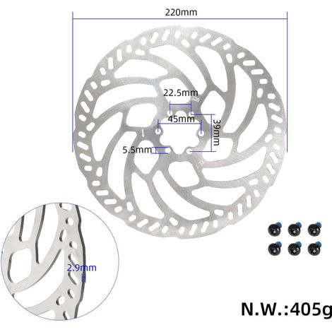 Disque de frein à 6 trous de 220 mm pour TALARIA Talaria X3 MX3 course tout-terrain, accessoires de disque de frein de 2,9 mm d'épaisseur. (1/5)