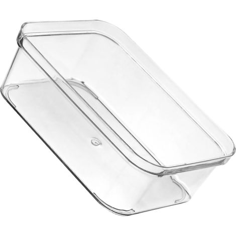 Plateaux de rangement pour tiroirs, boîte de rangement en plastique transparent durable pour tiroirs de cuisine, boîte carrée moyenne (1/5)