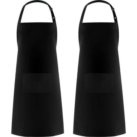 (2 Pack) Cooking Aprons for Men and Women, Cooking Tool Holder Aprons with 2 Pockets for BBQ, Adjustable Gardening Apron for Adults for Gardening MUMU (1/4)