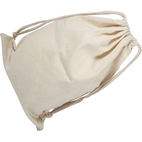 Sac à linge de rangement en coton uni avec cordon de serrage, idéal pour la maison, les voyages et l'usage domestique (22 x 28 cm). (1/5)