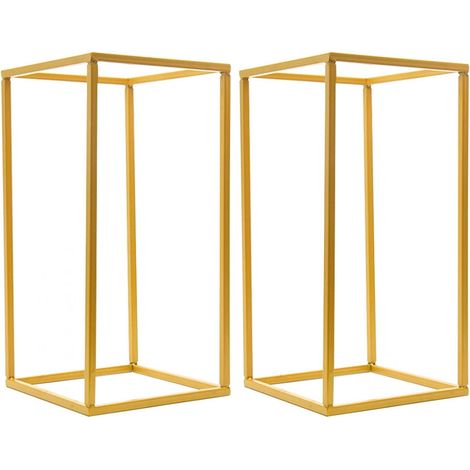 Vase Colonne Géométrique - 21 x 21 x 40 cm - Support Fleur Décoration Événementiel - Lot de 2