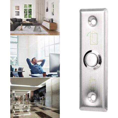 Bouton de sortie de porte en acier inoxydable , interrupteur à bouton-poussoir rond, interrupteur de contrôle d'accès de porte électrique, cadre de porte à câble/boîtier de commande intég (1/4)
