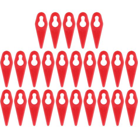25 Lames de Remplacement en Plastique Rouge pour Tondeuse et Coupe-Bordures, Accessoires de Jardin