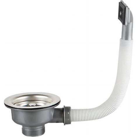 Kitchen sink drain basket strainer, 110mm 1½", stainless steel, with rectangular overflow, suitable for kitchen sink drains to maintain smooth drainage (1/4)
