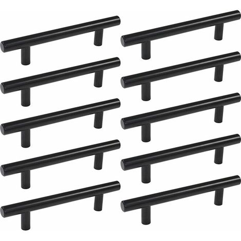 10pcs 160 mm Noir En Acier Inoxydable Porte De Cuisine Cabinet T Bar Handle (1/5)