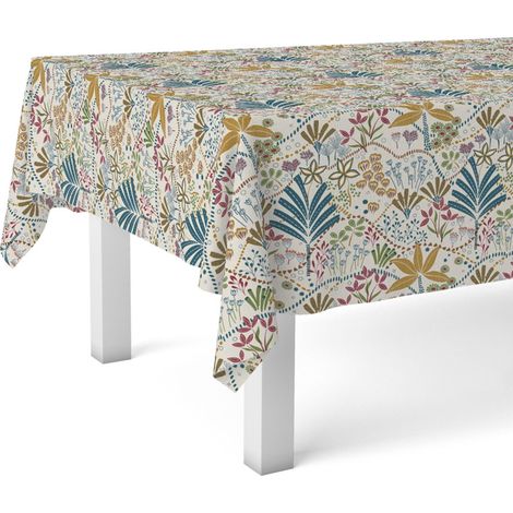 Nappe Toile cirée Anti-Taches Lavable carrée 140x140 cm Tibre (1/4)