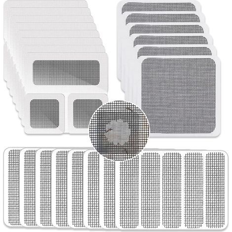 Reparatur von Fliegengittern, 22er-Packung Fiberglas-Klebestreifen zur Insektenabwehr, Flicken für Türlöcher, Mückenschutz (1/5)