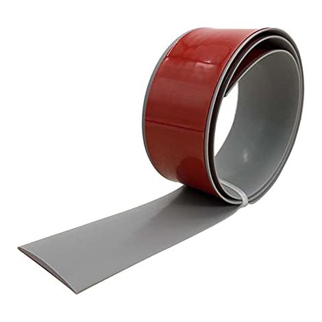 Profilé de transition autocollant - 5 cm - En vinyle - Pour sol - Profilé de transition - Rail de transition - À coller - Pour carrelage, stratifié et parquet - Gris - 10 m (1/5)