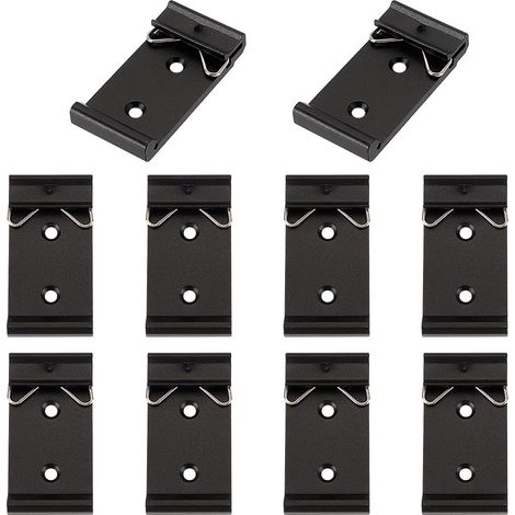 Lot de 10 clips de fixation universels pour rail DIN avec supports de montage sur rail DIN de 3,5 cm de large, supports de montage pour montage sur relais