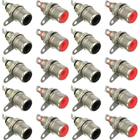 20Pcs RCA Female Panel Mount Jack,RCA Terminal Audio Connector,RCA Solder Connector,RCA Plug Jack Connectors