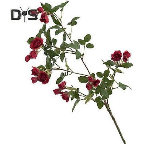 Rose artificielle à longue branche, couleurs vives et réalistes, ne se décolore pas, en soie synthétique, idéale pour la décoration intérieure.rouge (1/5)