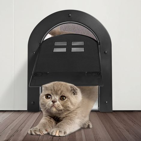 Porta per gatti interna - Chiusura a 2 vie - Per gatti fino a 9 kg - Porte per gatti, gattini e cani di piccola taglia (nero) (1/5)
