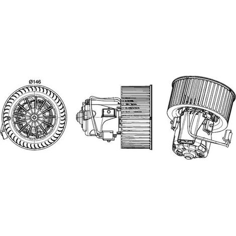 Pulseur d'air habitacle MAHLE AB 150 000P ALPINA 64 11 9 194 590 64 11 9 200 935