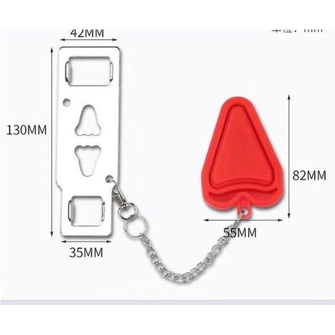 Bloque-porte portable antivol, cale de sécurité pour porte intérieure et voyage (1/4)