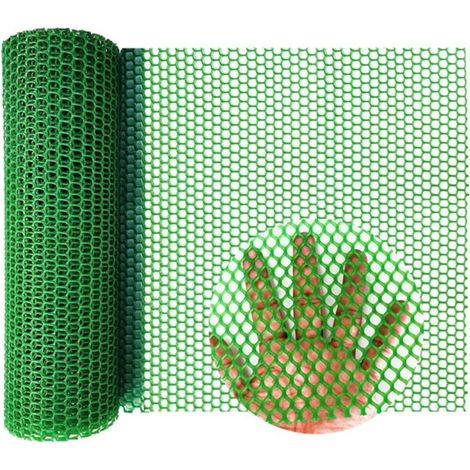 Rouleau Grillage Hexagonal Plastique pour Volailles, Lapins, Jardin, 40cm x 3m, Résistant et Pratique (Vert)