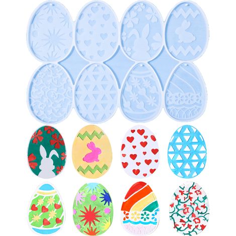 Moule en silicone pour pendentif d'œuf de Pâques, décoration créative de plaque suspendue DIY, pour plâtre et résine époxy, idéal pour décoration intérieure et cadeau artisanal fait maison (1/5)