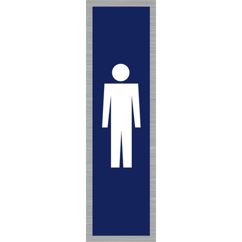 Pictogramme WC HOMMES (Q0134).- Adhésif aspect aluminium brossé - (1/5)