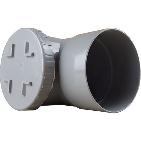 First Plast – Té de visite PVC 87°30 – Mâle-Femelle Ø125 mm – Raccord d'évacuation pour installations sanitaires – Taux d'expansion 800% (1/4)