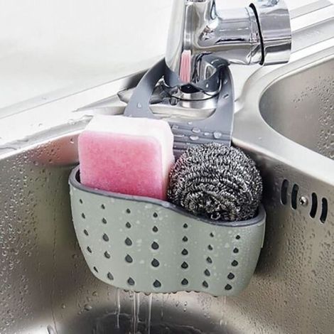 Support de rangement à ventouse pour évier, idéal pour contenir savon, éponge, etc. pour salle de bains, cuisine, permet (1/3)