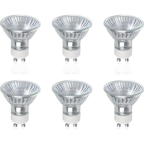 GU10 Ampoules Halogènes, Lot de 6 50W GU10 Spots Halogènes, AC 220V-240V, 700 Lumens, Angle de Faisceau 40°, 2800K Blanc Chaud, Dimmable (1/5)