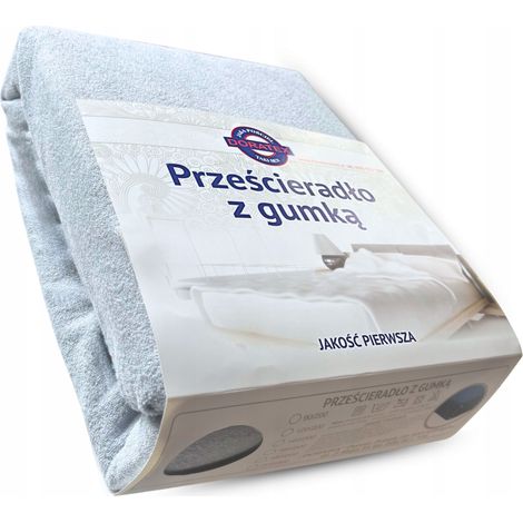 Lenzuolo con angoli in spugna spessa polacca 90x200 cm, vari colori tra cui scegliere. (1/5)
