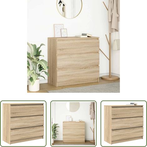 Holzwerkstoff - Sideboard Sonoma-Eiche 80x35x76 cm Holzwerkstoff (1/5)