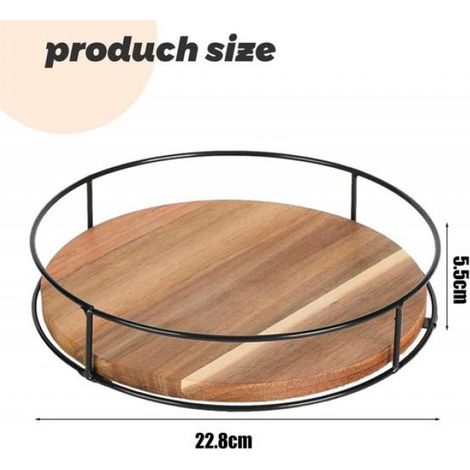 Plateau Tournant - Bois Massif - Rotation 360 Degres - Pour Comptoir Cuisine Table A Manger - 1 Piece (1/5)