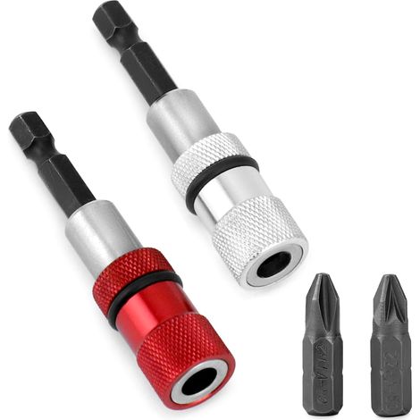 2 Porte-Embouts Magnétique Tige Hexagonale 1/4 Pouce Acier Chrome Vanadium Pour Visseuse Placo (1/5)