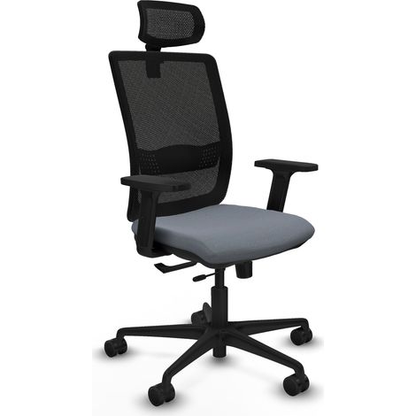 Haches traslack malla negra bali gris brazos 2D base nailon cabecero malla 2D ruedas 65mm nailon