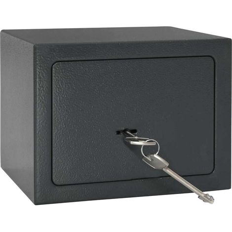 Coffre-fort avec verrouillage Gris foncé 23 x 17 x 17 cm Acier
