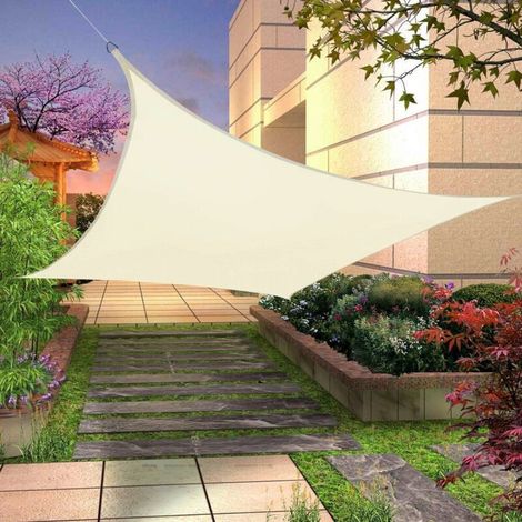 Voile d'ombrage 2 x 2 m, toile tendue, PEHD, protection de salaire extérieure (1/5)