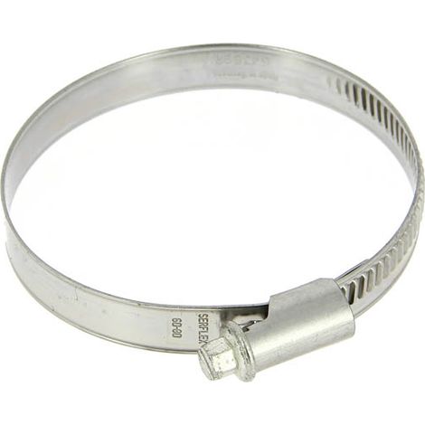 Collier inox crémaillère emboutie bande pleine 12mm Ø60 à 80