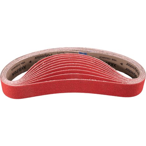 PFERD TOOLS Keramikkorn Schleifband BA 40x820 mm CO-COOL80 für Edelstahl-Schliff mit Rohrbandschleifer 10 Stk (1/4)