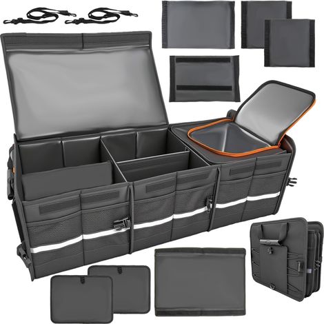 Organisateur de coffre de voiture, sac de rangement pliable, accessoire auto pour femmes et hommes, sac pliable, fond antidérapant, sangles, housse souple (1/5)